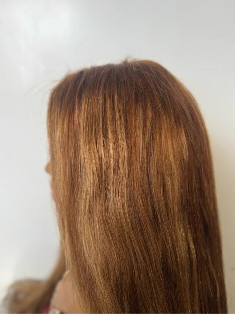 100% Human Hair Lace Front Wig Medium Brown Straight Highlighted Pre-Owned - Picture 8 of 10